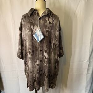 Adonis Y2K Short Sleeve Button Down Shirt Men's Size XL NWT